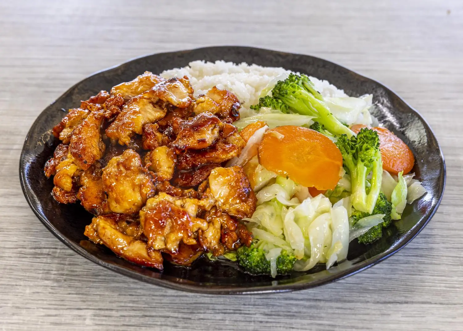 Teriyaki chicken with rice and veggies at Fuwa Ramen & Grill, a Japanese Restaurant in Glendale